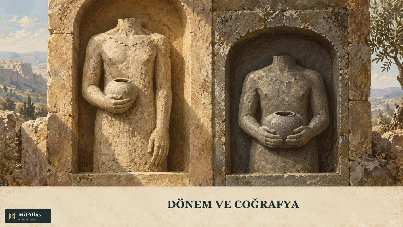 Ayrı nişlerde tek kabı sağ elle ve iki elle tutan şematik taş gövdelerin karşılaştırması.
